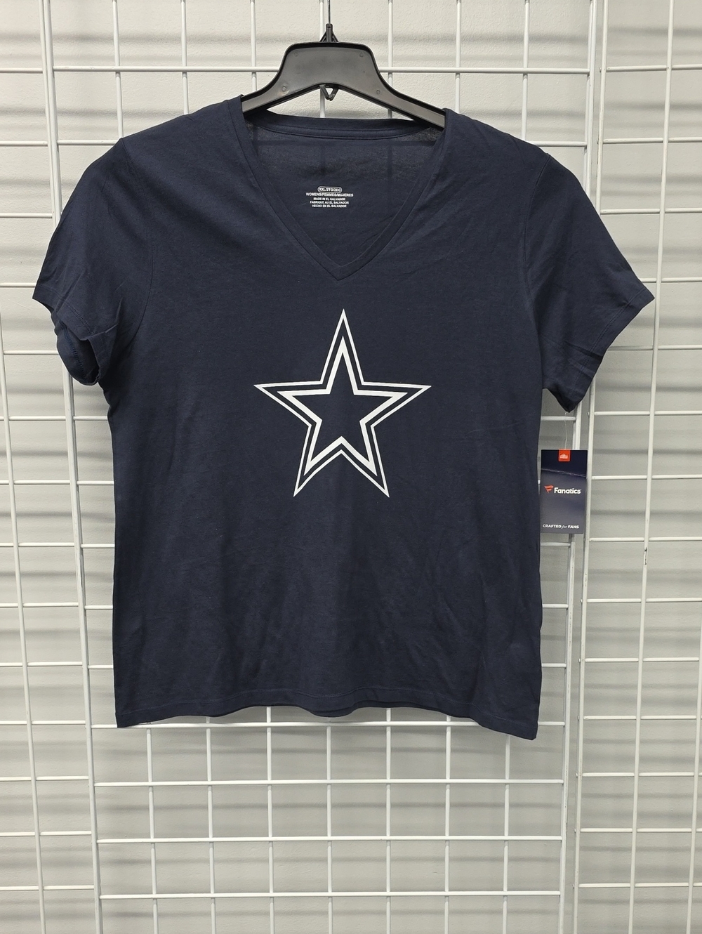 NFL Dallas Cowboys Fanatics Navy V-Neck Star Graphic Tee Size 2XL